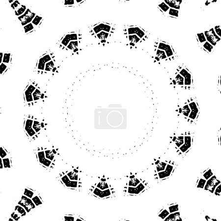 Black and white ornamental background with kaleidoscopic pattern