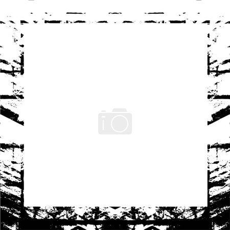 Téléchargez les illustrations : Cadre carré noir abstrait sur fond blanc. - en licence libre de droit