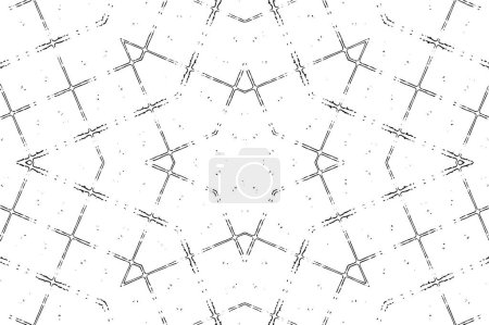 Ilustración de Fondo ornamental blanco y negro con patrón caleidoscópico - Imagen libre de derechos