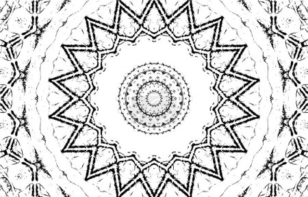 Ilustración de Fondo ornamental blanco y negro con patrón caleidoscópico - Imagen libre de derechos
