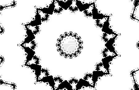 Illustration for Monochrome ornamental background with kaleidoscopic pattern - Royalty Free Image