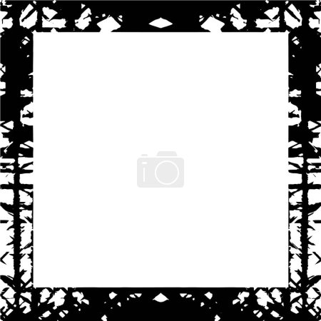 Illustration for Black and white background template. Abstract grunge frame. - Royalty Free Image