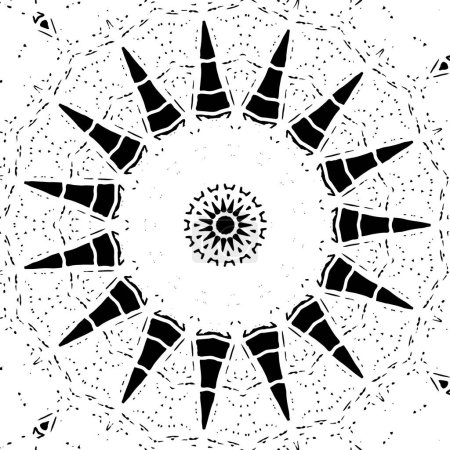Téléchargez les illustrations : Fond ornemental monochrome avec motif kaléidoscopique - en licence libre de droit
