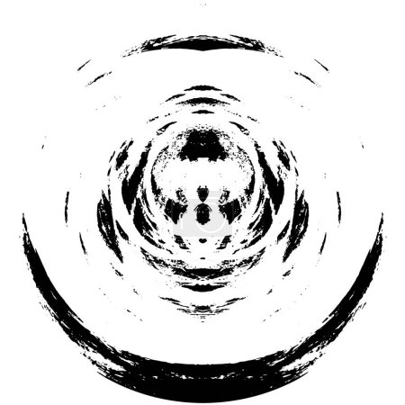 Ilustración de Patrón redondo de grunge abstracto futurista para fondo, ilustración vectorial - Imagen libre de derechos