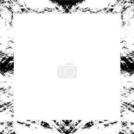 Illustration for Abstract grunge frame. Black and white background template. - Royalty Free Image