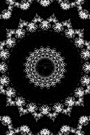 Ilustración de Fondo ornamental blanco y negro. Patrón de mandala. - Imagen libre de derechos