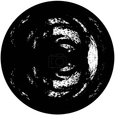 Téléchargez les illustrations : Noir - blanc rond grunge élément superposition. modèle de cercle - en licence libre de droit