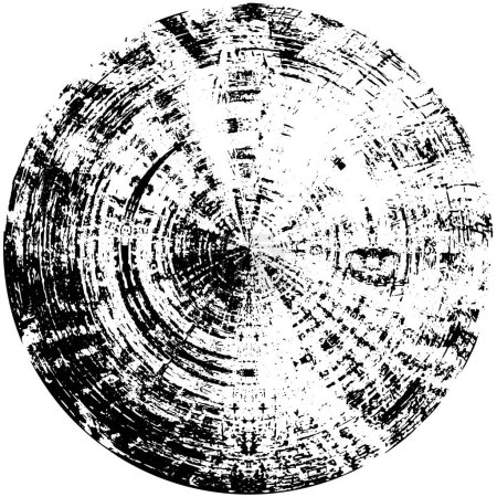 Téléchargez les illustrations : Fond rond texturé noir. élément de superposition avec cercle - en licence libre de droit