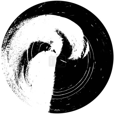 Téléchargez les illustrations : Fond rond texturé noir. élément de superposition avec cercle - en licence libre de droit