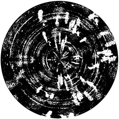 Illustration for Black and white round grunge overlay texture weathered background - Royalty Free Image