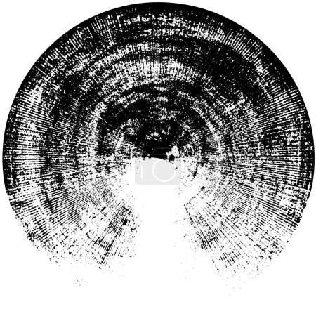 Ilustración de Negro y blanco redondo grunge superposición textura envejecido fondo - Imagen libre de derechos
