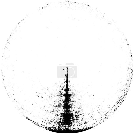 Ilustración de Ilustración vectorial de forma redonda abstracta negra sobre fondo blanco - Imagen libre de derechos