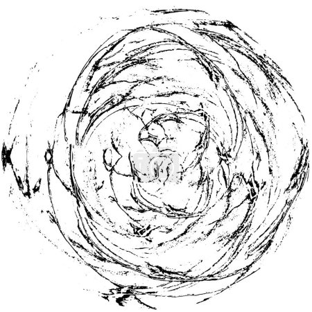 Téléchargez les illustrations : Illustration vectorielle de forme ronde abstraite noire sur fond blanc - en licence libre de droit