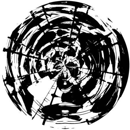 Téléchargez les illustrations : Illustration vectorielle de forme ronde abstraite noire sur fond blanc - en licence libre de droit