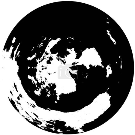 Ilustración de Negro forma redonda abstracta sobre fondo blanco - Imagen libre de derechos