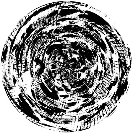 Téléchargez les illustrations : Noir abstrait forme ronde sur fond blanc - en licence libre de droit