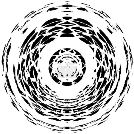 Ilustración de Sello redondo negro abstracto sobre fondo blanco. - Imagen libre de derechos
