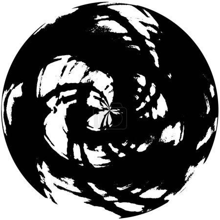 Téléchargez les illustrations : Abstrait noir et blanc fond grunge en forme ronde - en licence libre de droit