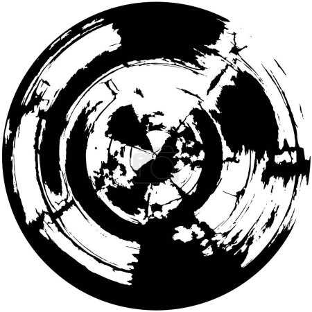 Ilustración de Fondo grunge abstracto en blanco y negro en forma redonda - Imagen libre de derechos