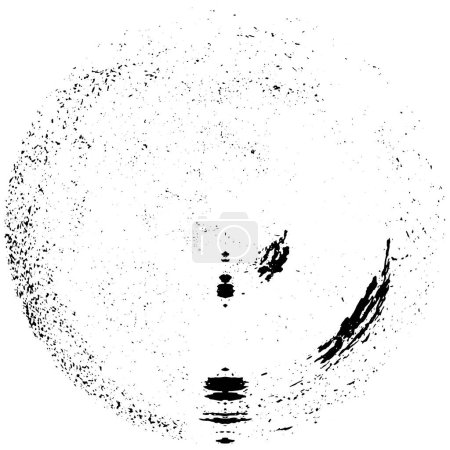 Illustration for Abstract black and white grunge background in round shape - Royalty Free Image
