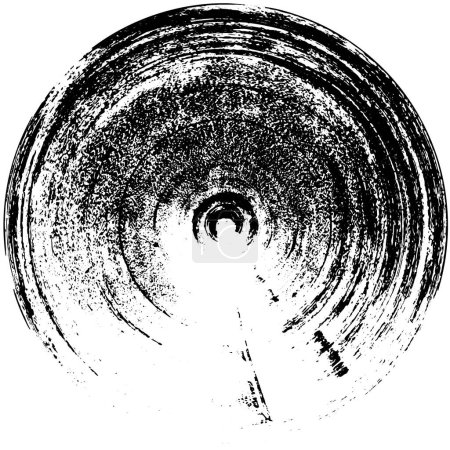 Ilustración de Fondo grunge abstracto en blanco y negro en forma redonda - Imagen libre de derechos