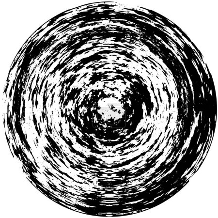 Ilustración de Fondo grunge abstracto en blanco y negro con círculo - Imagen libre de derechos