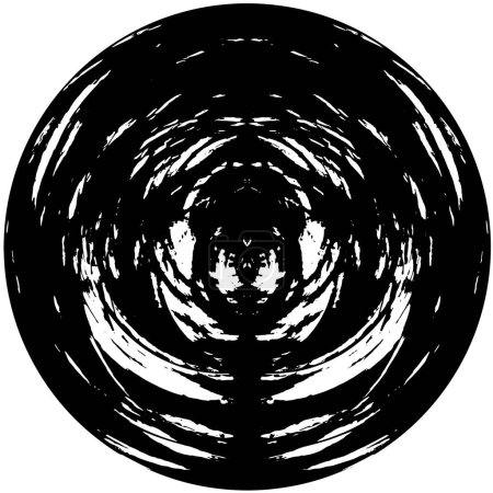 Téléchargez les illustrations : Abstrait noir et blanc fond grunge avec cercle - en licence libre de droit