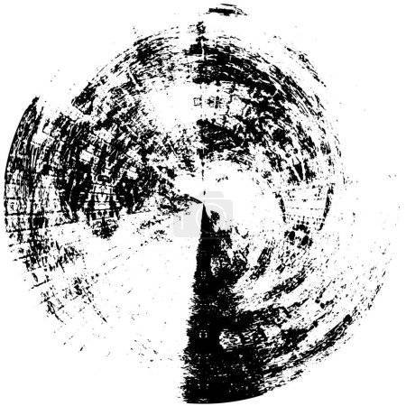 Téléchargez les illustrations : Abstrait noir et blanc cercle timbre, fond vintage grunge, illustration vectorielle - en licence libre de droit
