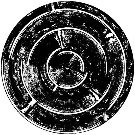 Ilustración de Sello de círculo abstracto en blanco y negro, fondo vintage grunge, ilustración vectorial - Imagen libre de derechos