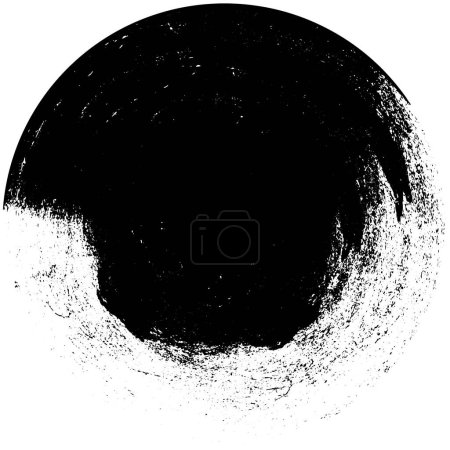 Illustration for Abstract black and white circle stamp, grunge vintage background, vector illustration - Royalty Free Image