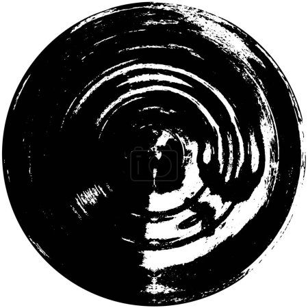 Téléchargez les illustrations : Grunge rond noir et blanc élément superposé. fond abstrait. - en licence libre de droit