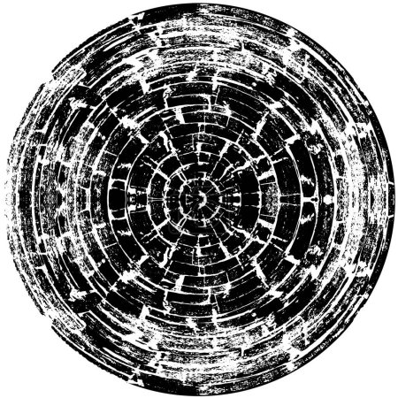 Illustration for Black and white round grunge overlay element. abstract background. - Royalty Free Image