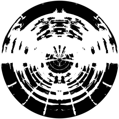 black and white round grunge overlay element. abstract background.