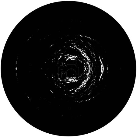 Ilustración de Elemento superpuesto grunge redondo blanco y negro. fondo abstracto de textura angustiada - Imagen libre de derechos