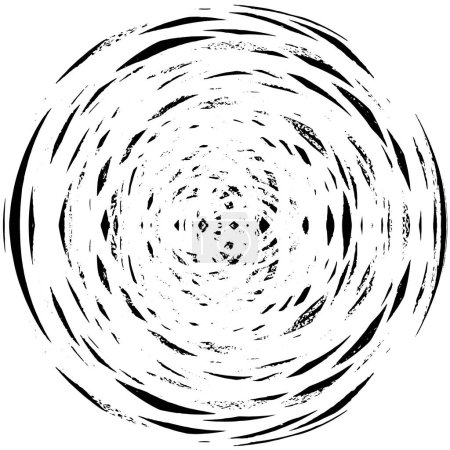 Ilustración de Elemento superpuesto grunge redondo blanco y negro. fondo abstracto de textura angustiada - Imagen libre de derechos
