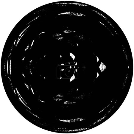Téléchargez les illustrations : Grunge rond noir et blanc élément superposé. abstraite texture affligée toile de fond - en licence libre de droit