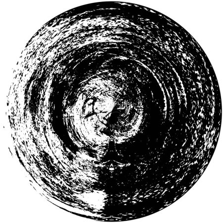 Téléchargez les illustrations : Grunge rond noir et blanc élément superposé. abstraite texture affligée toile de fond - en licence libre de droit