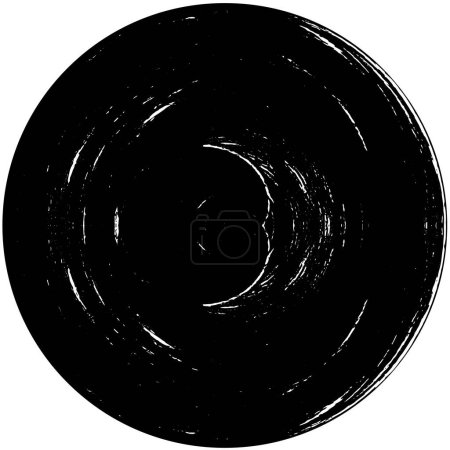 Ilustración de Círculo de pincelada redonda. pintura de pincel blanco y negro. - Imagen libre de derechos