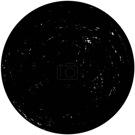 Ilustración de Sello de círculo abstracto en blanco y negro, fondo grunge, ilustración vectorial - Imagen libre de derechos