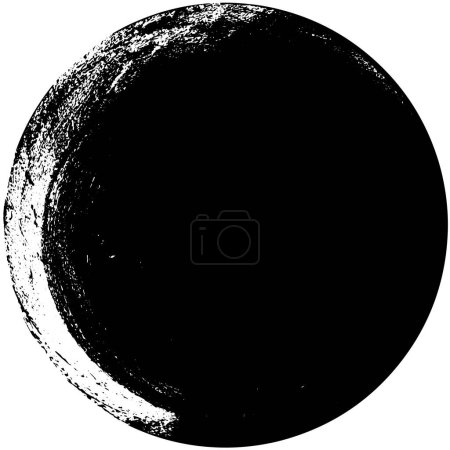 Illustration for Abstract black and white circle stamp, grunge background, circle element, vector illustration - Royalty Free Image