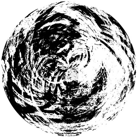 Téléchargez les illustrations : Grunge rond noir et blanc élément superposé. motif cercle, vecteur monochrome vintage sale - en licence libre de droit