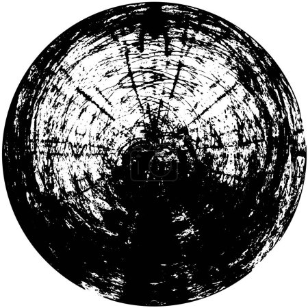 Ilustración de Elemento superpuesto grunge redondo blanco y negro. patrón círculo, sucio vector monocromo vintage - Imagen libre de derechos