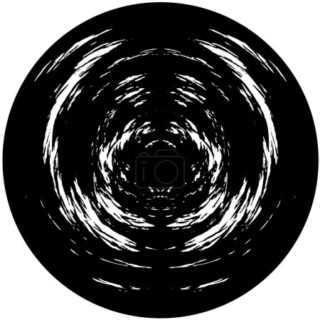 Ilustración de Elemento superpuesto grunge redondo blanco y negro. patrón círculo, sucio vector monocromo vintage - Imagen libre de derechos