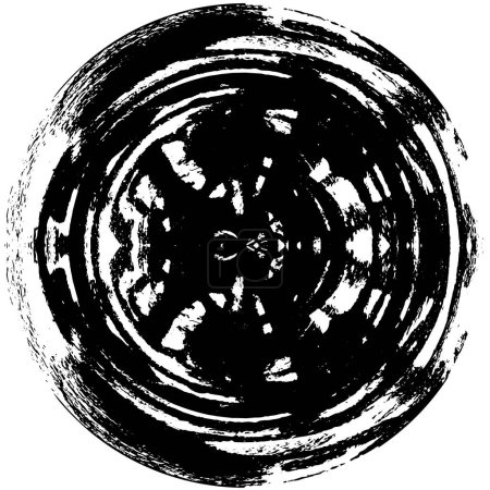 Ilustración de Negro - elemento de superposición de grunge redondo blanco. - Imagen libre de derechos