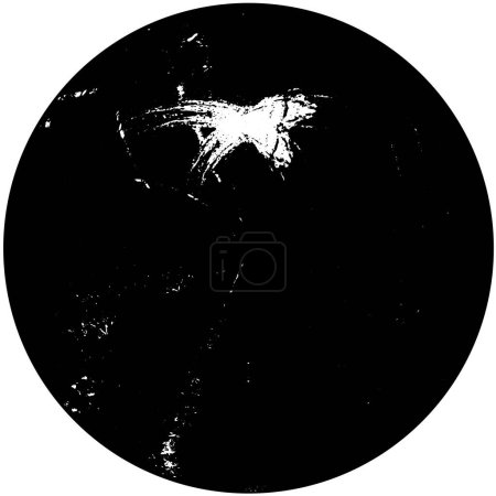 Ilustración de Sello de círculo abstracto en blanco y negro, fondo grunge, elemento círculo, ilustración vectorial - Imagen libre de derechos