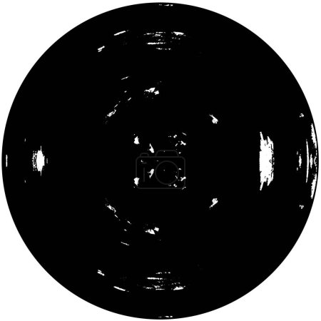 Téléchargez les illustrations : Abstrait noir et blanc cercle timbre, dessin d'illustration vectorielle ronde - en licence libre de droit
