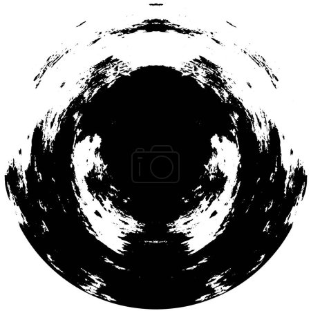 Illustration for Grunge Round Element. Abstract Circle Painting For Creative Graphic Design. Distress Texture Backdrop. Background In The Shape Of A Ring With Geometric Elements Of A Kaleidoscope - Royalty Free Image