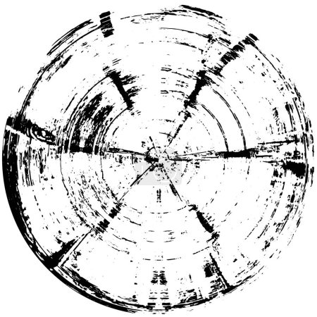 Téléchargez les illustrations : Grunge Round Element. Peinture abstraite de cercle pour la conception graphique créative. Distress texture toile de fond. Arrière-plan en forme d'anneau avec des éléments géométriques d'un kaléidoscope. - en licence libre de droit