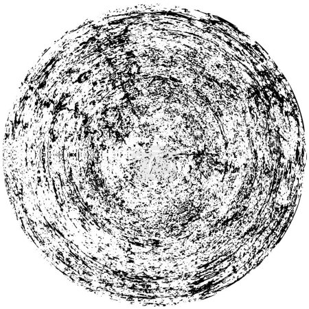 Ilustración de Grunge Round Element. Pintura abstracta del círculo para el diseño gráfico creativo. Fondo de textura de angustia. Fondo en la forma de un anillo con elementos geométricos de un caleidoscopio. - Imagen libre de derechos