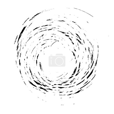 Illustration for Grunge Round Element. Abstract Circle Painting For Creative Graphic Design. Distress Texture Backdrop. Background In The Shape Of A Ring With Geometric Elements Of A Kaleidoscope. - Royalty Free Image
